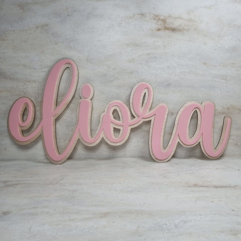 3D Customised Wall Name Signage | With Wood Backing