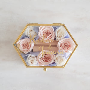 Long Hexagon Floral Ring Box