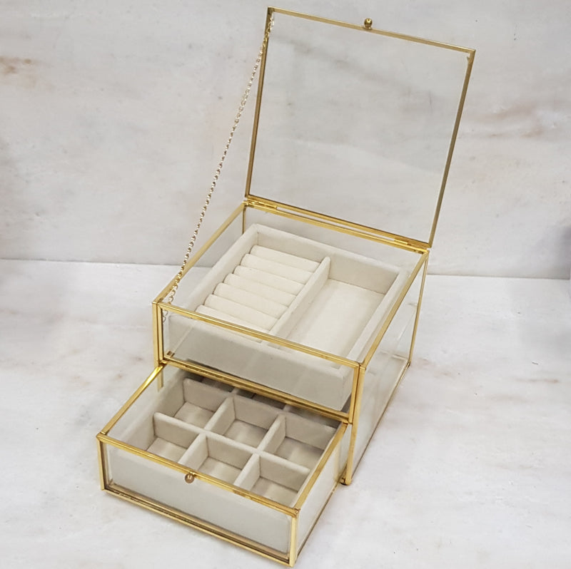 Double Tier Square Jewellery Box