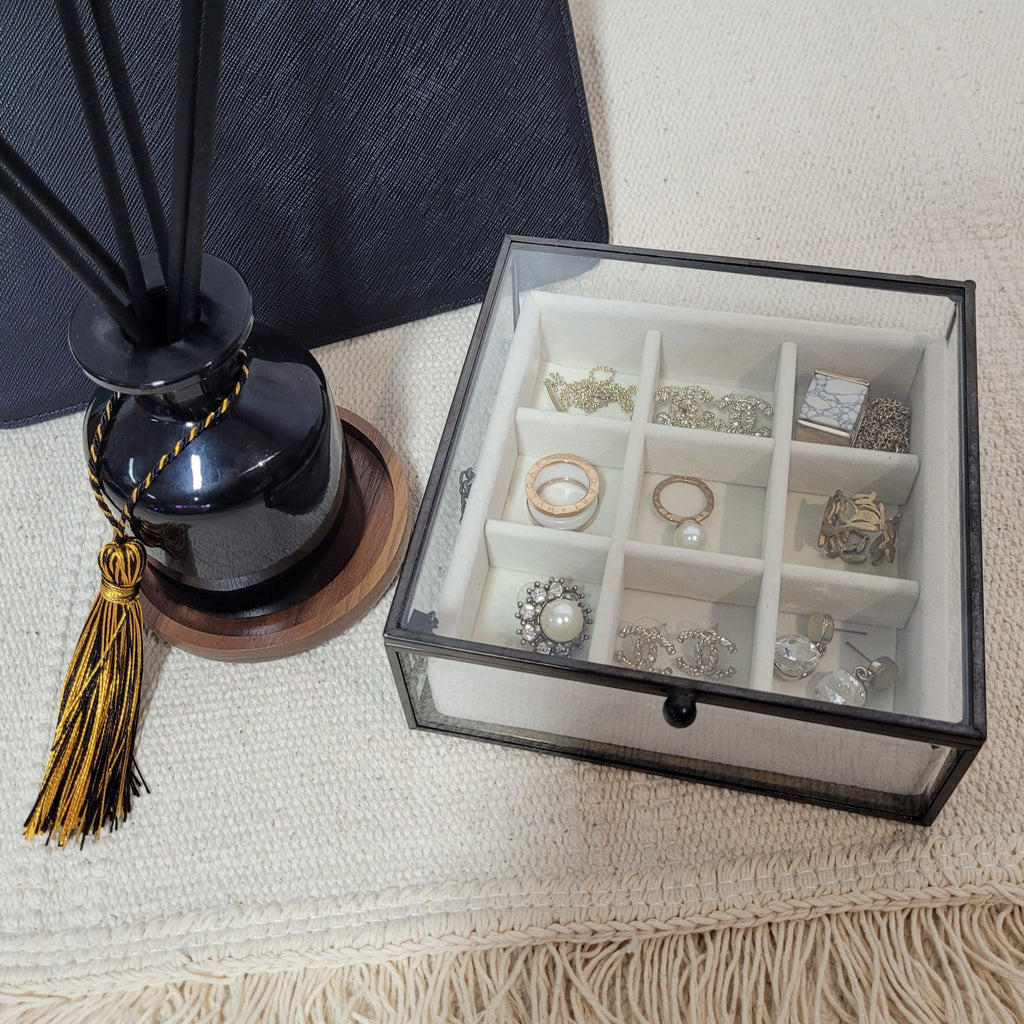 Single Tier Square Jewellery Box (Black)