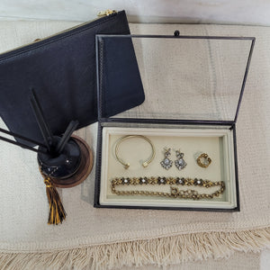 Single Tier Rectangle Jewellery Box (Black)