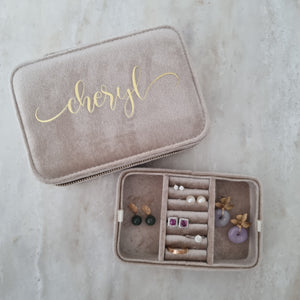 Velvet Zipped Jewellery Box