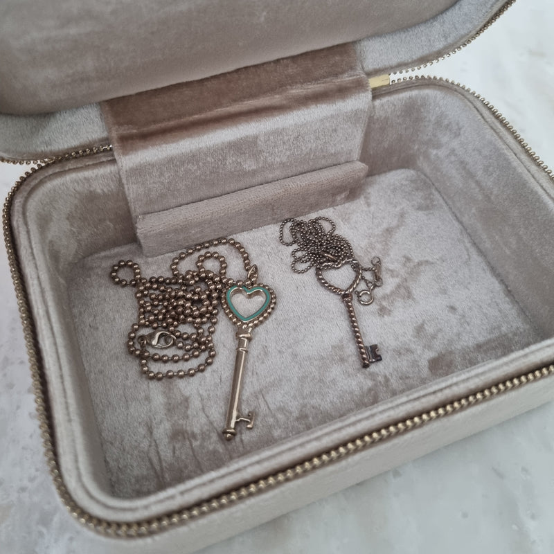 Velvet Zipped Jewellery Box