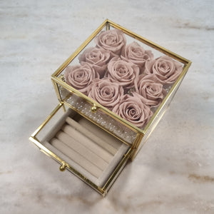Petite Double Tier Floral Box (Dusty Pink)